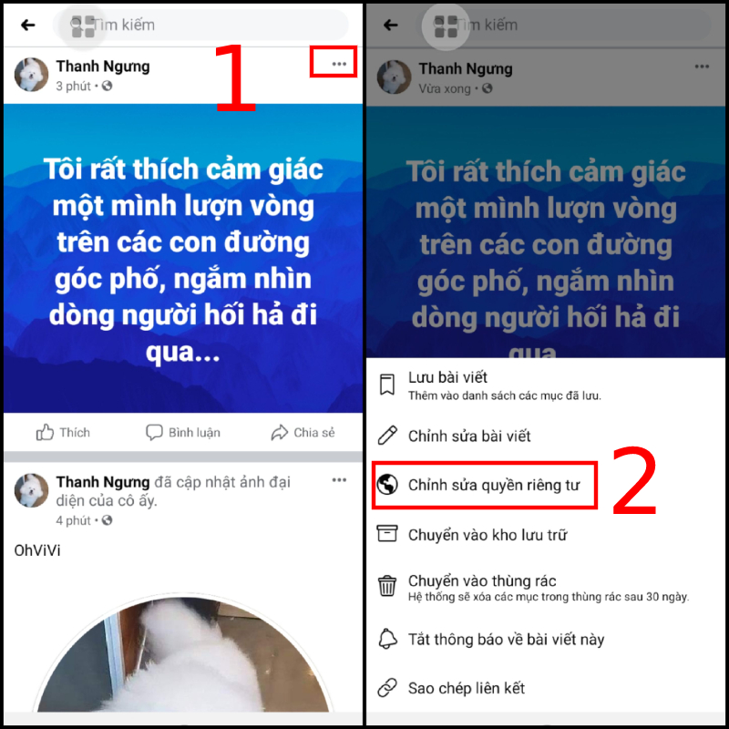 hướng dẫn c&aacute;ch viết status d&agrave;i tr&ecirc;n nền m&agrave;u Facebook đơn giản
